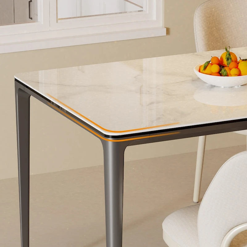 81 Inch Modern Metal Glass Table LED