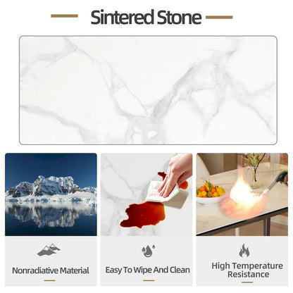 81 Inch Modern Metal Glass Table LED