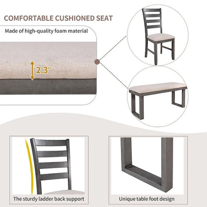 Modern Solid Wood Fabric Table Upholstered