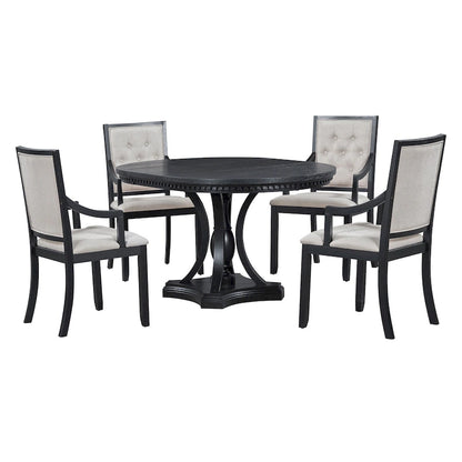 Nestfair Retro 5-piece Dining Set with 4 Chairs and Extendable Table