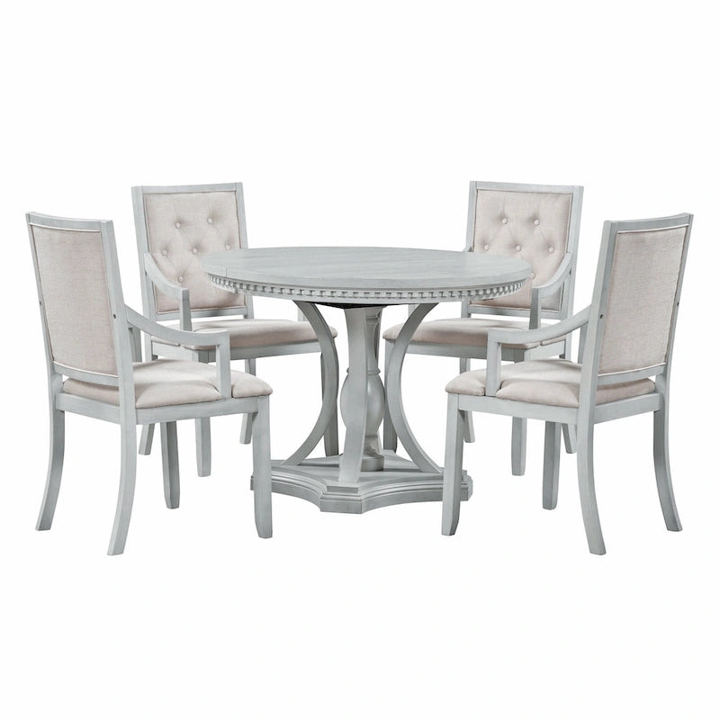 Nestfair Retro 5-piece Dining Set with 4 Chairs and Extendable Table