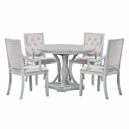 Nestfair Retro 5-piece Dining Set with 4 Chairs and Extendable Table