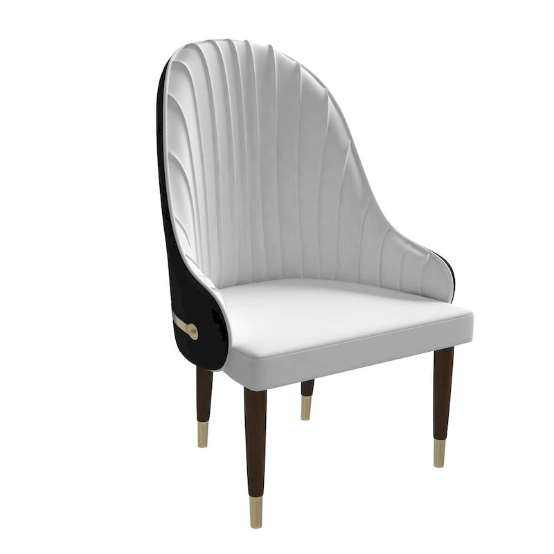35.66 Inch Solid Wood Metal Chair Upholstered