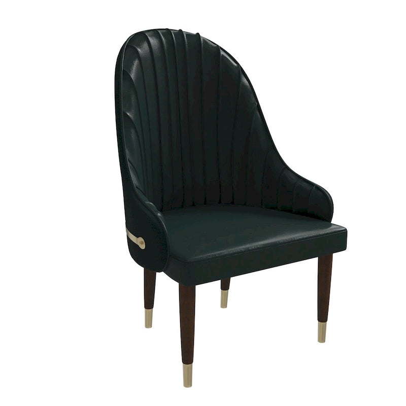 35.66 Inch Solid Wood Metal Chair Upholstered
