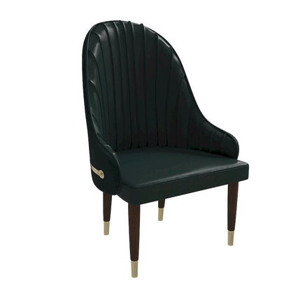 35.66 Inch Solid Wood Metal Chair Upholstered