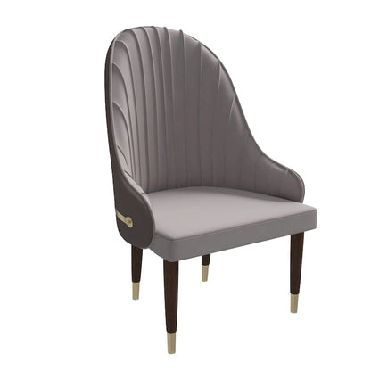 35.66 Inch Solid Wood Metal Chair Upholstered