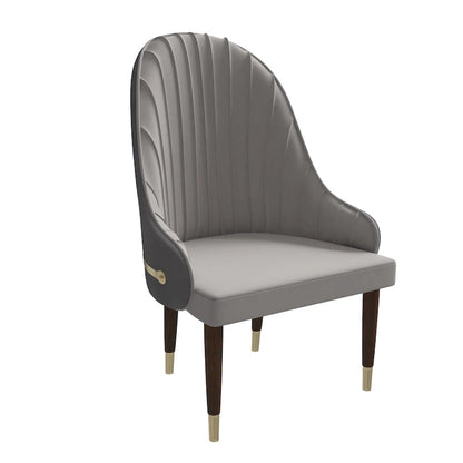 35.66 Inch Solid Wood Metal Chair Upholstered