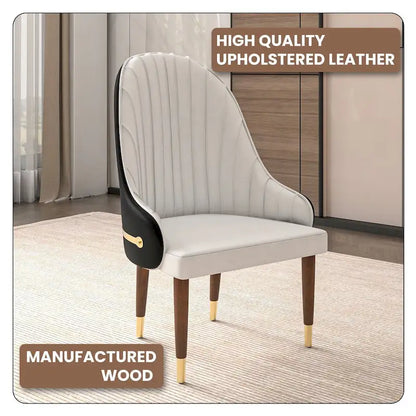 35.66 Inch Solid Wood Metal Chair Upholstered