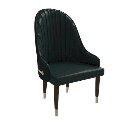 35.66 Inch Solid Wood Metal Chair Upholstered
