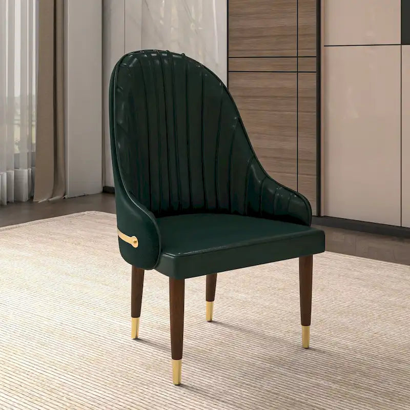 35.66 Inch Solid Wood Metal Chair Upholstered
