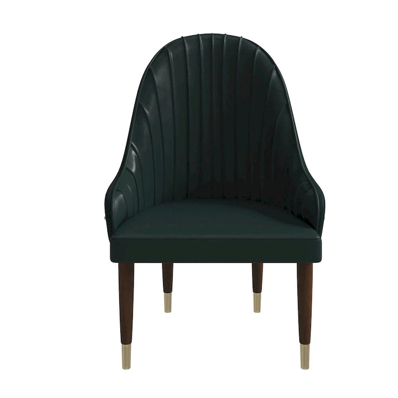 35.66 Inch Solid Wood Metal Chair Upholstered