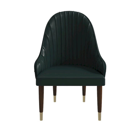 35.66 Inch Solid Wood Metal Chair Upholstered