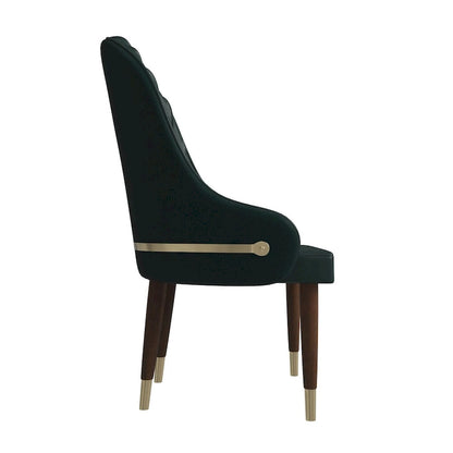35.66 Inch Solid Wood Metal Chair Upholstered