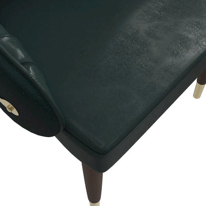 35.66 Inch Solid Wood Metal Chair Upholstered