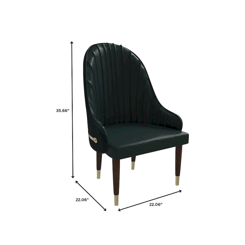 35.66 Inch Solid Wood Metal Chair Upholstered