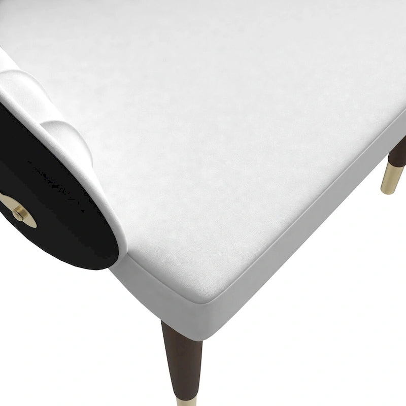 35.66 Inch Solid Wood Metal Chair Upholstered