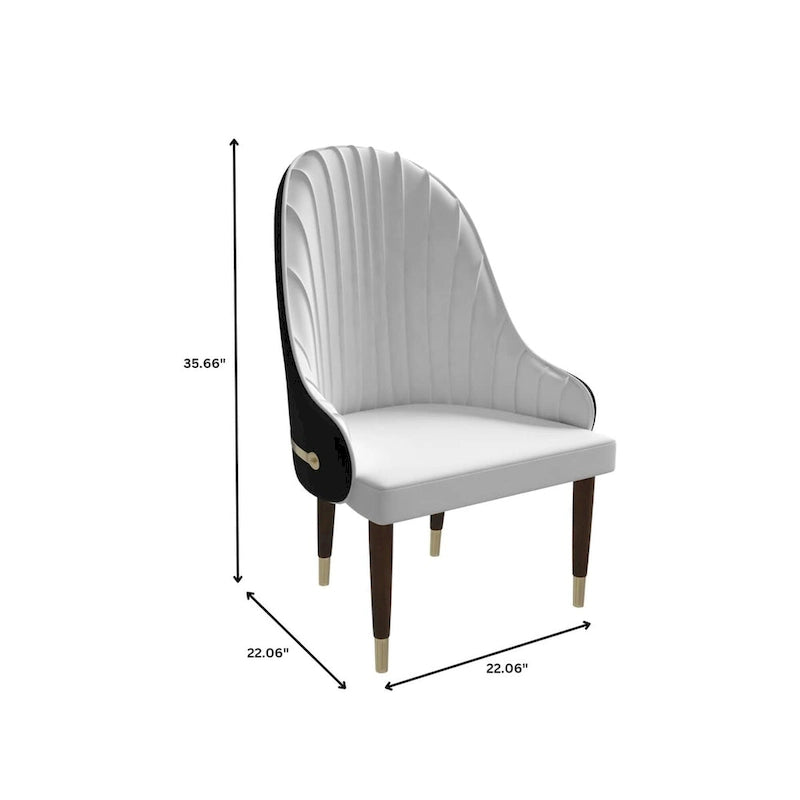 35.66 Inch Solid Wood Metal Chair Upholstered