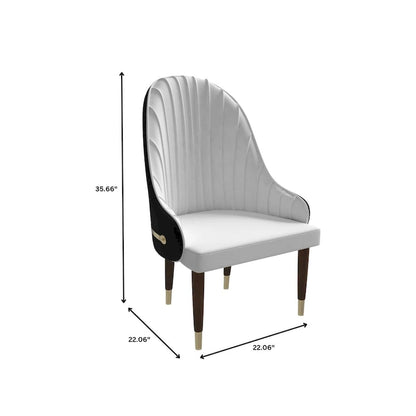 35.66 Inch Solid Wood Metal Chair Upholstered