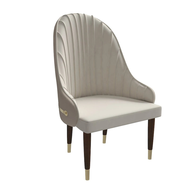35.66 Inch Solid Wood Metal Chair Upholstered