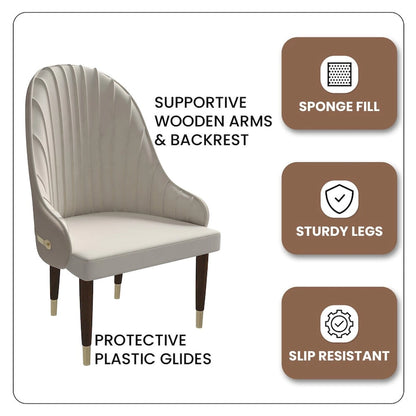 35.66 Inch Solid Wood Metal Chair Upholstered