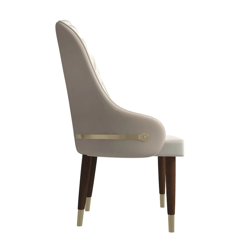 35.66 Inch Solid Wood Metal Chair Upholstered
