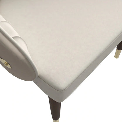 35.66 Inch Solid Wood Metal Chair Upholstered