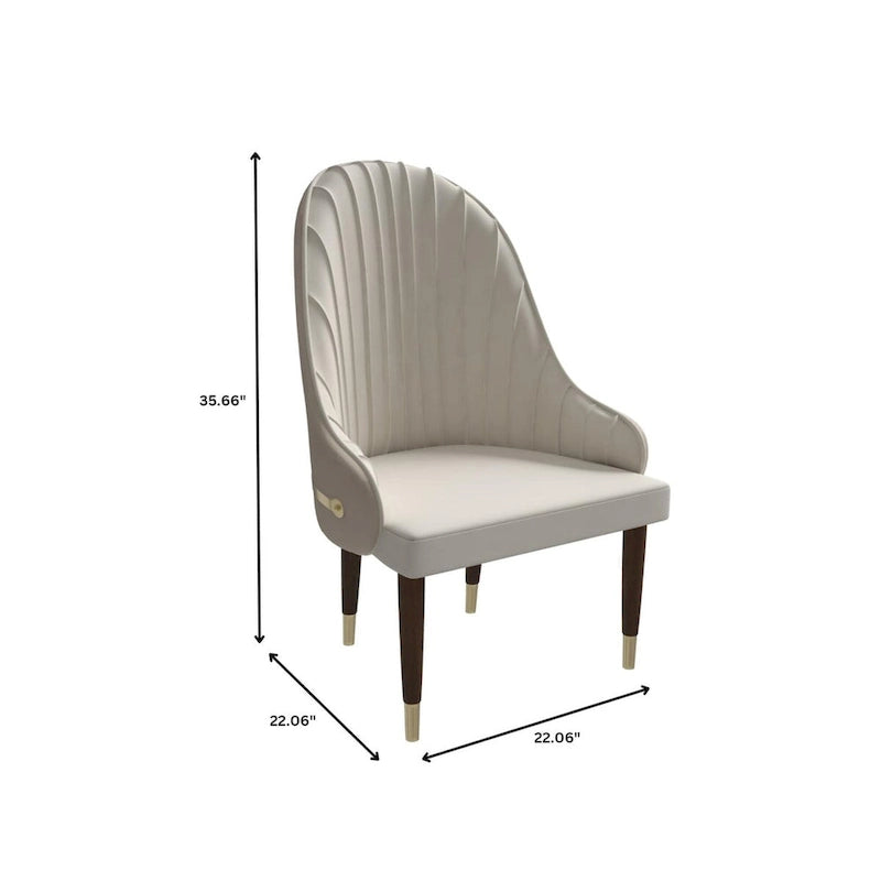 35.66 Inch Solid Wood Metal Chair Upholstered