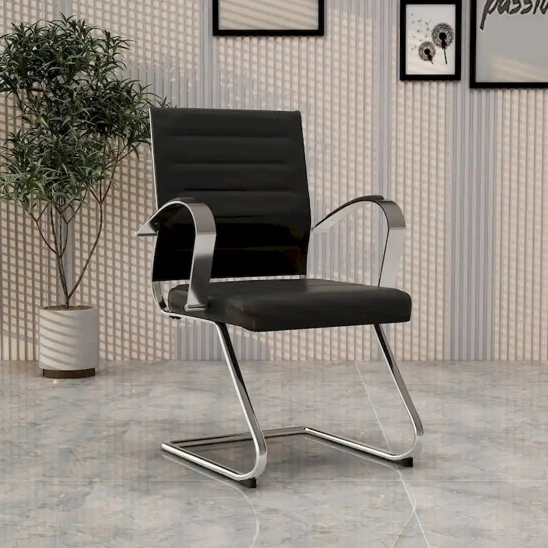 Modern Wood Metal Chair Upholstered