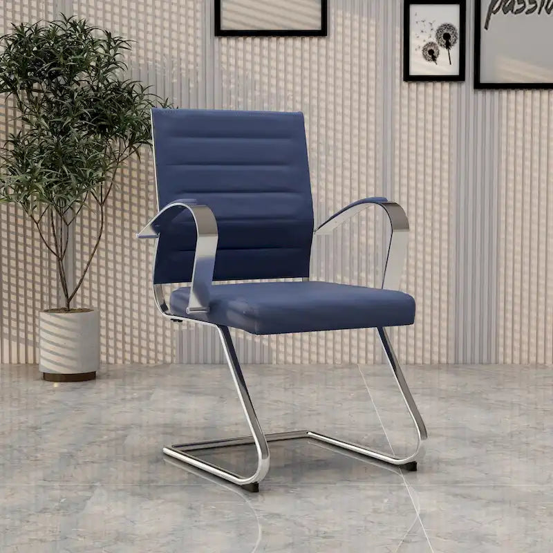 Modern Wood Metal Chair Upholstered