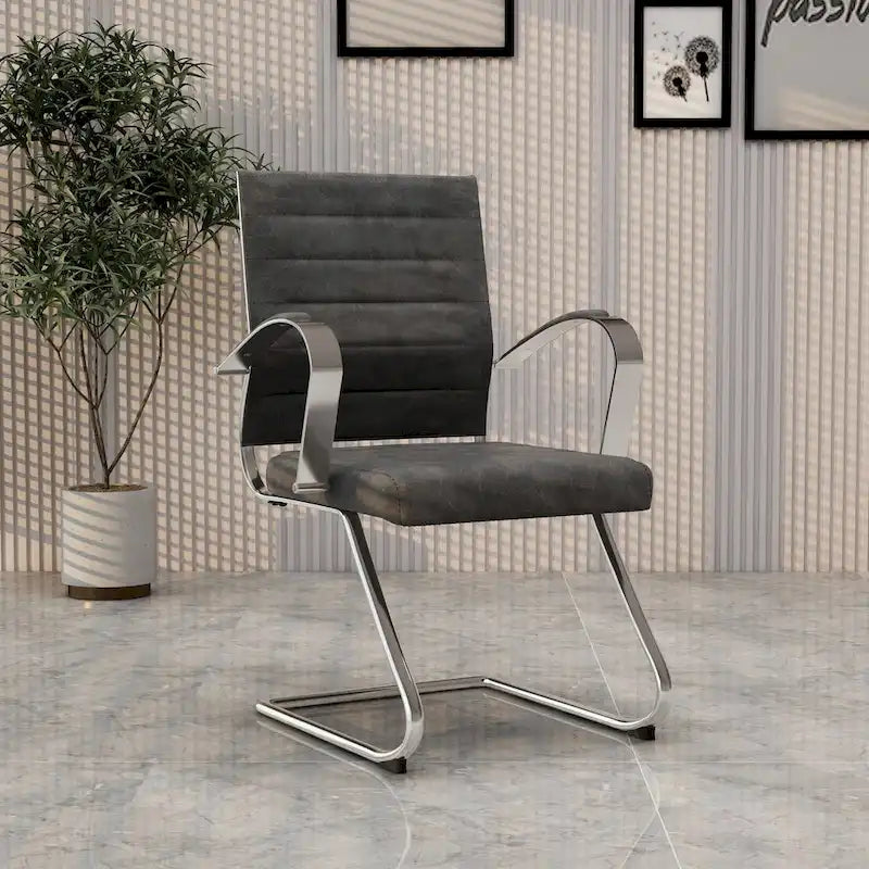 Modern Wood Metal Chair Upholstered