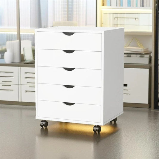 Modern Wood Metal Cabinet Rolling