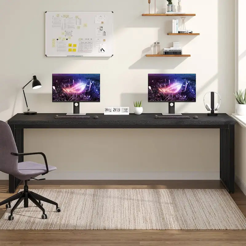 78.7-Inch 2 Person Computer Desk, Wood Writing Executive Desk for Home Office