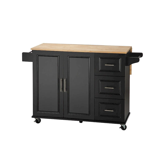 36.22 Inch Modern Wood Kitchen Cart Extendable