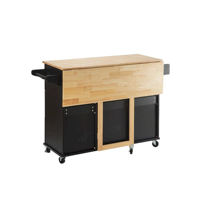 36.22 Inch Modern Wood Kitchen Cart Extendable