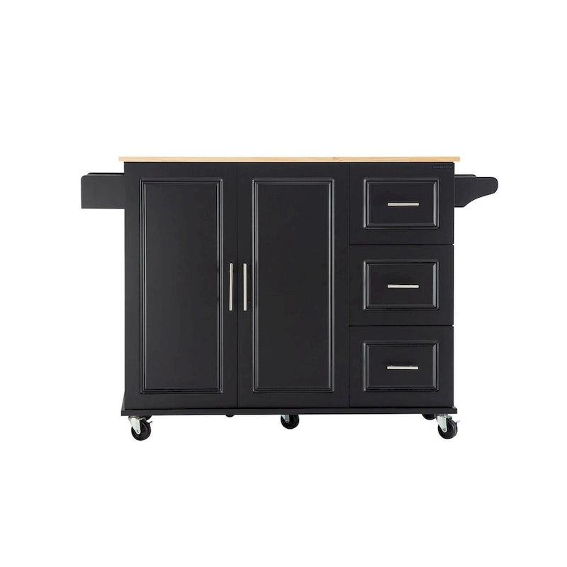 36.22 Inch Modern Wood Kitchen Cart Extendable