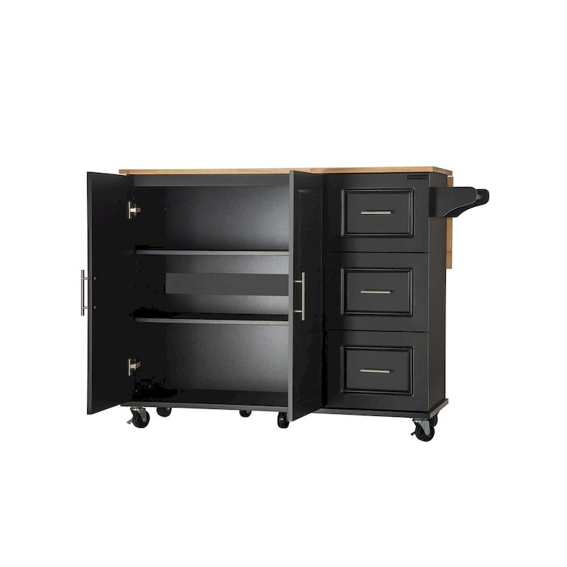 36.22 Inch Modern Wood Kitchen Cart Extendable