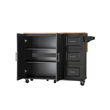 36.22 Inch Modern Wood Kitchen Cart Extendable