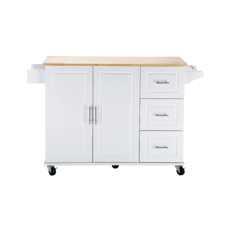 36.22 Inch Modern Wood Kitchen Cart Extendable