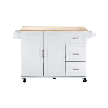 36.22 Inch Modern Wood Kitchen Cart Extendable