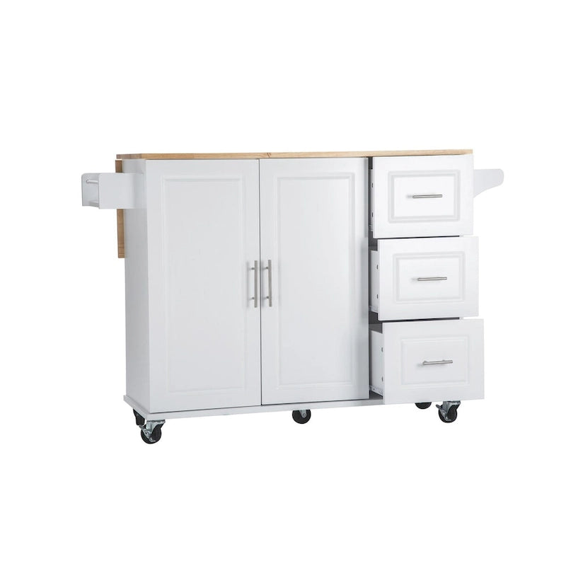 36.22 Inch Modern Wood Kitchen Cart Extendable