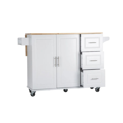 36.22 Inch Modern Wood Kitchen Cart Extendable