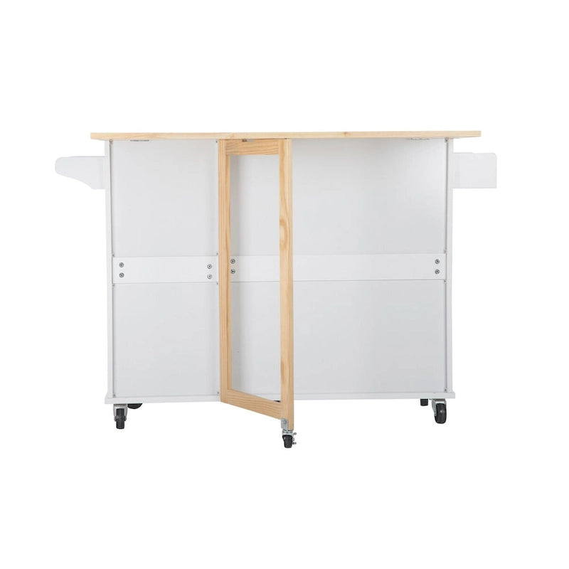 36.22 Inch Modern Wood Kitchen Cart Extendable