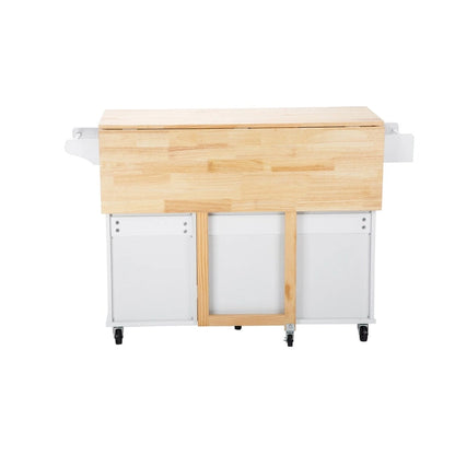 36.22 Inch Modern Wood Kitchen Cart Extendable