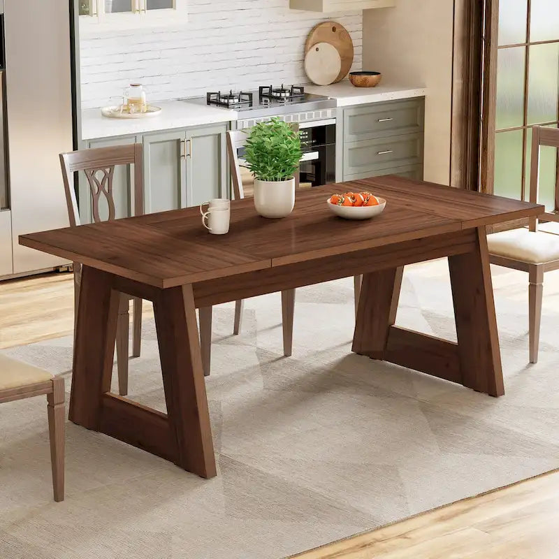 Farmhouse Wood Engineered Wood Table Adjustable