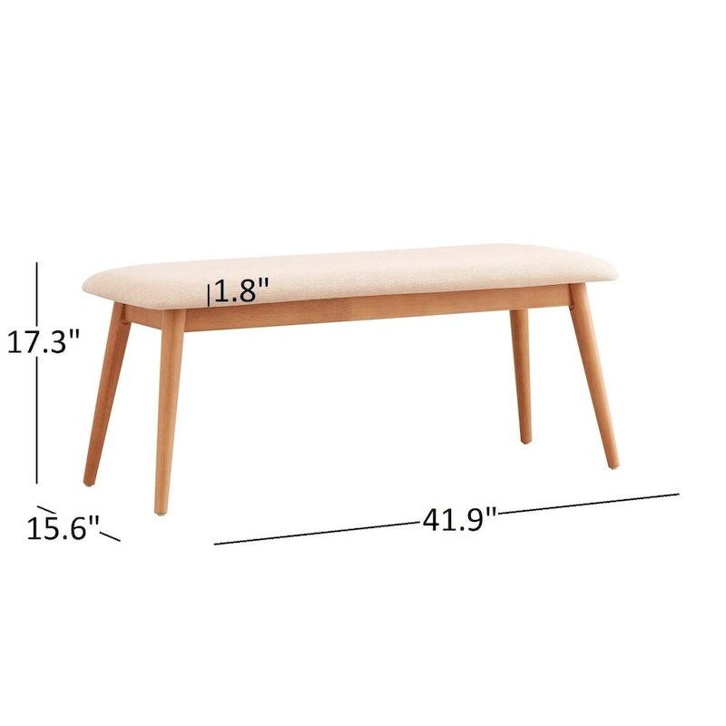 41.9 Inch Mid-Century Modern Wood Metal Chair Upholstered