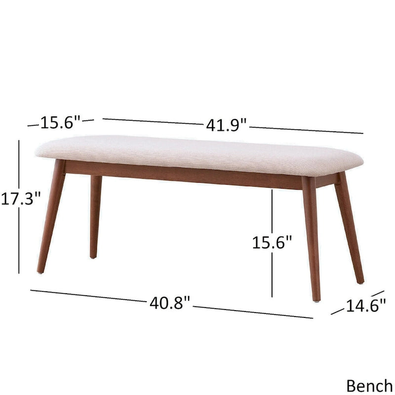 41.9 Inch Mid-Century Modern Wood Metal Chair Upholstered
