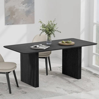 Solid Wood Rattan Table