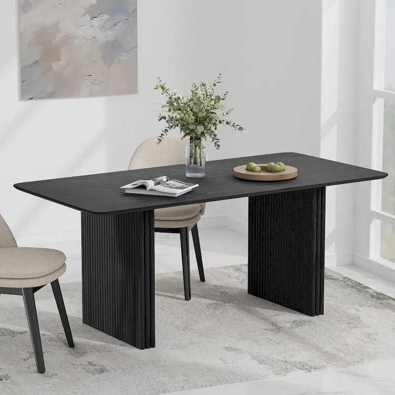 Solid Wood Rattan Table