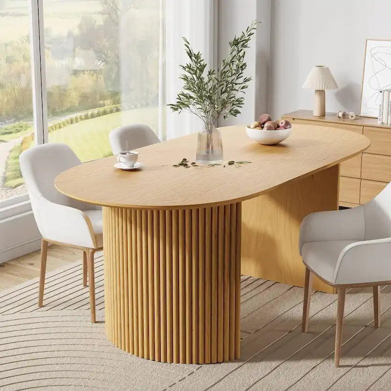 Solid Wood Rattan Table