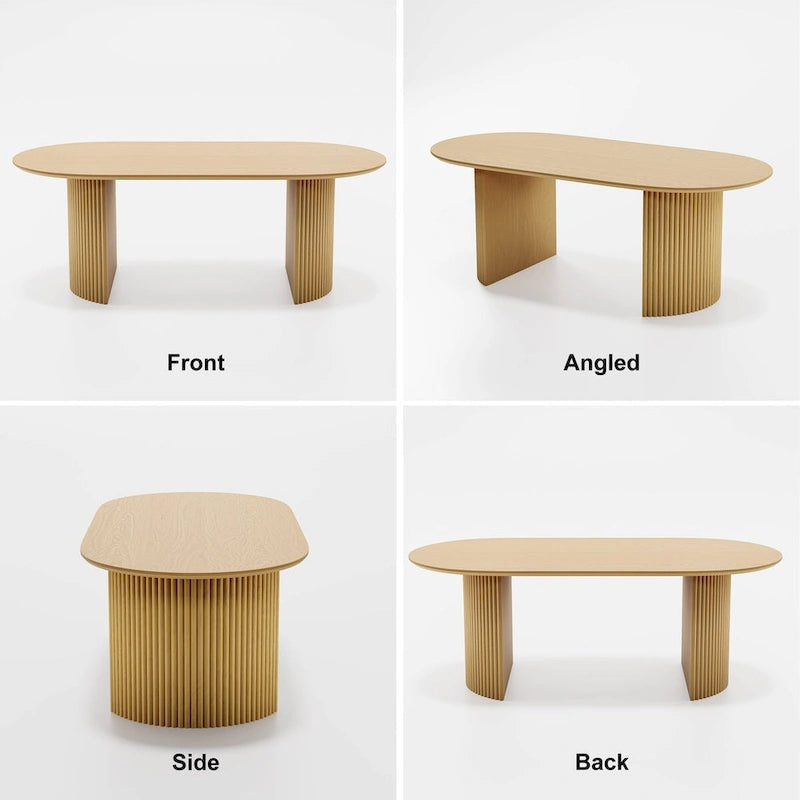 Solid Wood Rattan Table